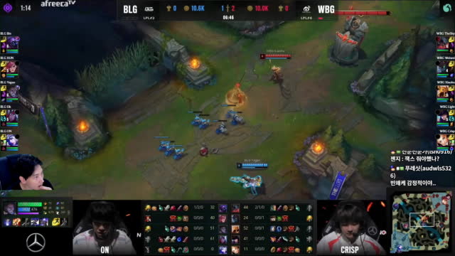 클립 김민교 롤드컵 4강전 BLG vs WBG LPL내전 Worlds SOOP VOD