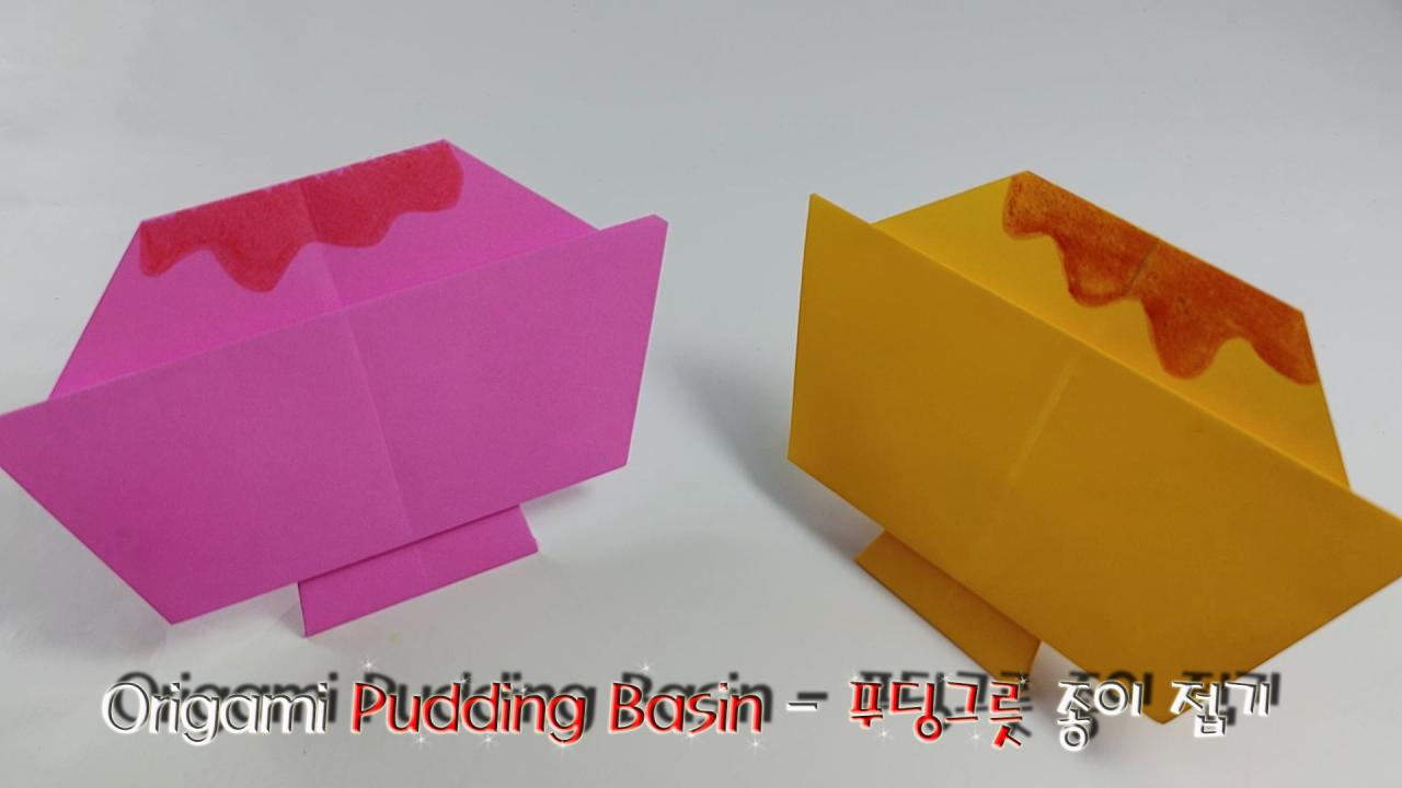 Origami Pudding Basin - 푸딩그릇 종이 접기 | SOOP VOD